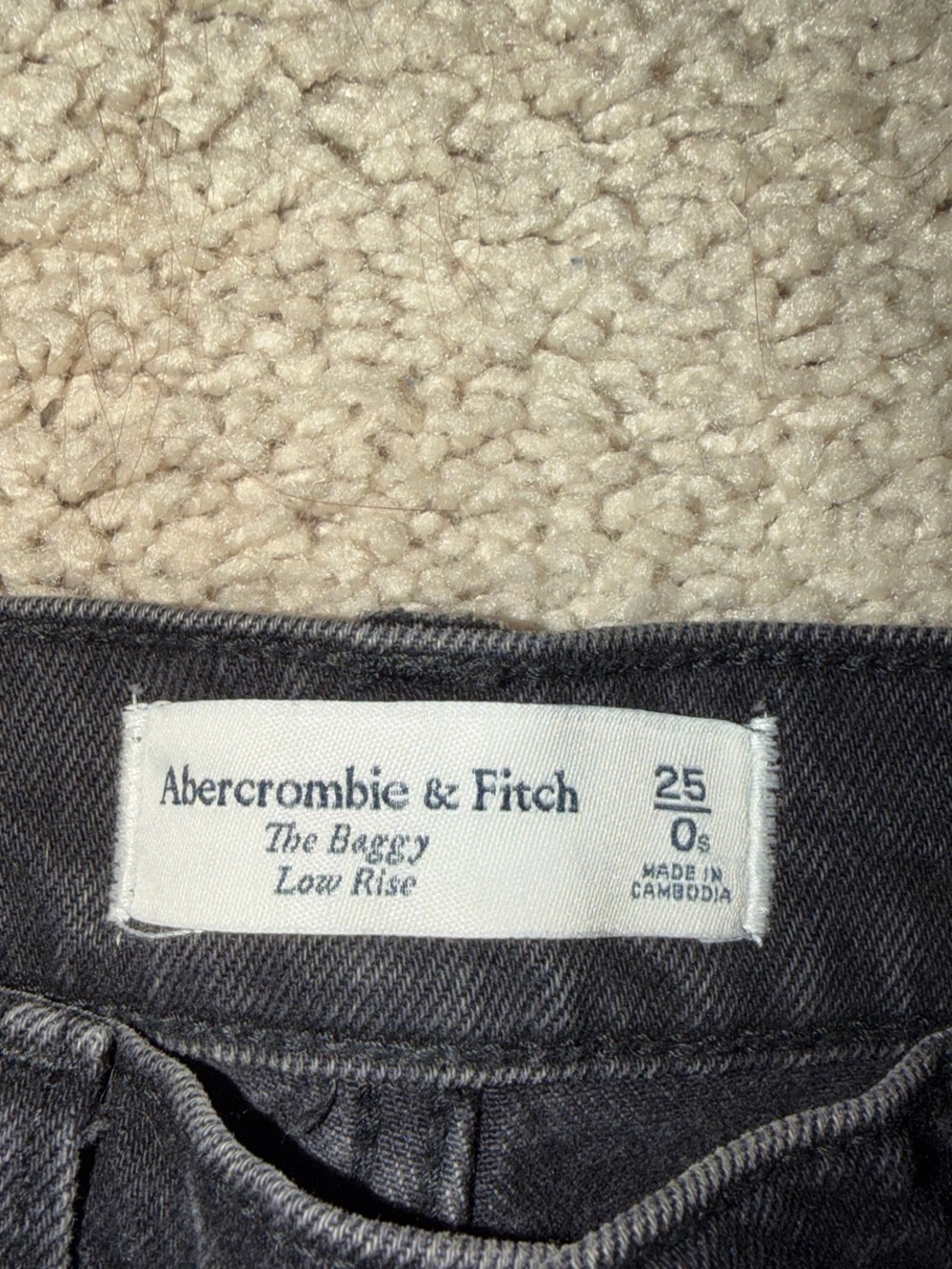 Abercrombie & Fitch Baggy Low Rise Jeans - Charcoal